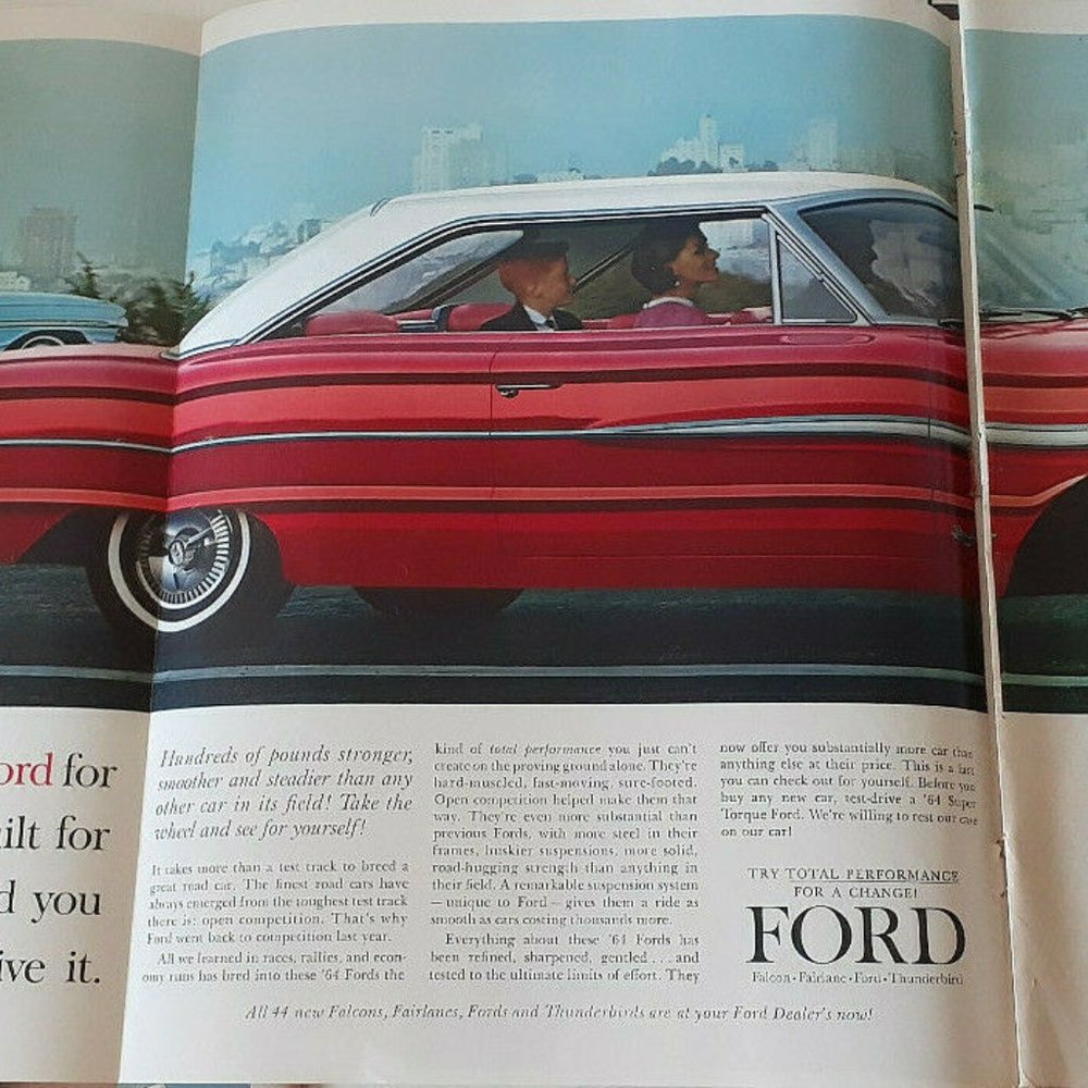 1963 Large 3 page Ford Galaxie 500 Print Ad